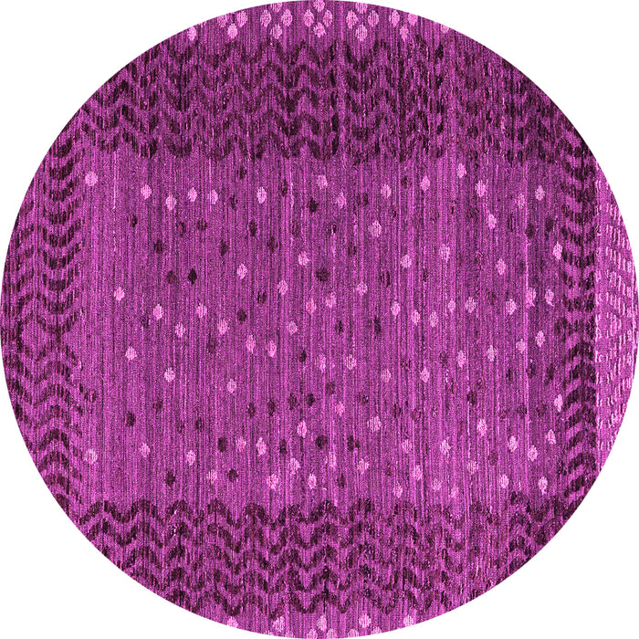 Round Machine Washable Abstract Pink Modern Rug, wshabs4538pnk