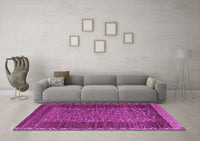 Machine Washable Abstract Pink Modern Rug, wshabs4538pnk