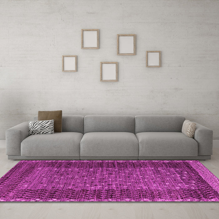 Machine Washable Abstract Pink Modern Rug in a Living Room, wshabs4538pnk