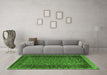 Machine Washable Abstract Green Modern Area Rugs in a Living Room,, wshabs4538grn