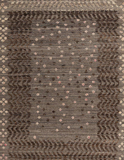 Machine Washable Abstract Bakers Brown Rug, wshabs4538