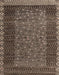 Machine Washable Abstract Bakers Brown Rug, wshabs4538