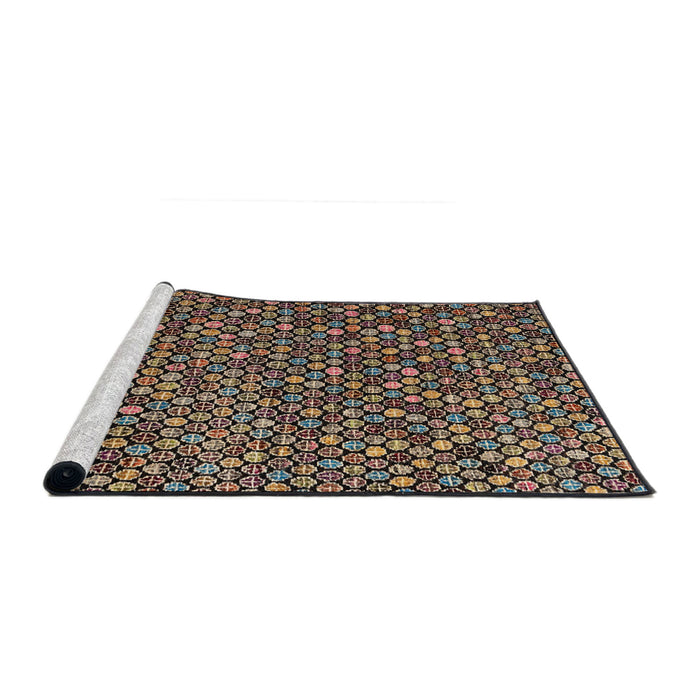 Sideview of Machine Washable Abstract Night Red Rug, wshabs4539