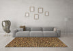 Machine Washable Abstract Brown Modern Rug in a Living Room,, wshabs4539brn