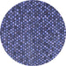 Round Machine Washable Abstract Blue Modern Rug, wshabs4539blu