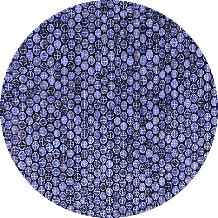 Round Abstract Blue Modern Rug, abs4539blu