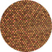 Round Machine Washable Abstract Orange Modern Area Rugs, wshabs4539org