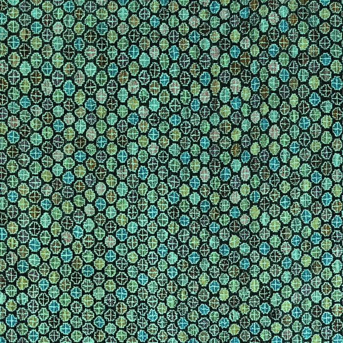 Square Abstract Turquoise Modern Rug, abs4539turq