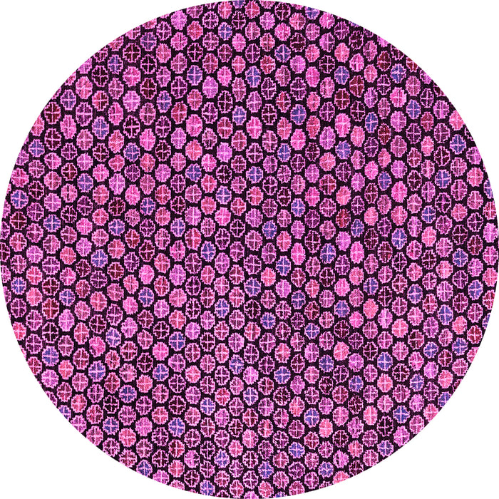 Round Abstract Pink Modern Rug, abs4539pnk