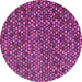 Round Abstract Pink Modern Rug, abs4539pnk