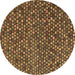 Round Abstract Brown Modern Rug, abs4539brn