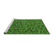 Sideview of Machine Washable Abstract Green Modern Area Rugs, wshabs4539grn