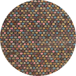 Round Abstract Red Modern Rug, abs4539