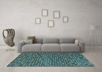 Machine Washable Abstract Light Blue Modern Rug, wshabs4539lblu