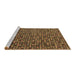 Sideview of Machine Washable Abstract Brown Modern Rug, wshabs4539brn