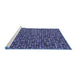 Sideview of Machine Washable Abstract Blue Modern Rug, wshabs4539blu