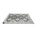 Sideview of Machine Washable Oriental Gray Traditional Rug, wshabs453gry