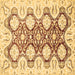 Square Oriental Brown Traditional Rug, abs453brn