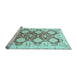 Sideview of Machine Washable Oriental Light Blue Traditional Rug, wshabs453lblu