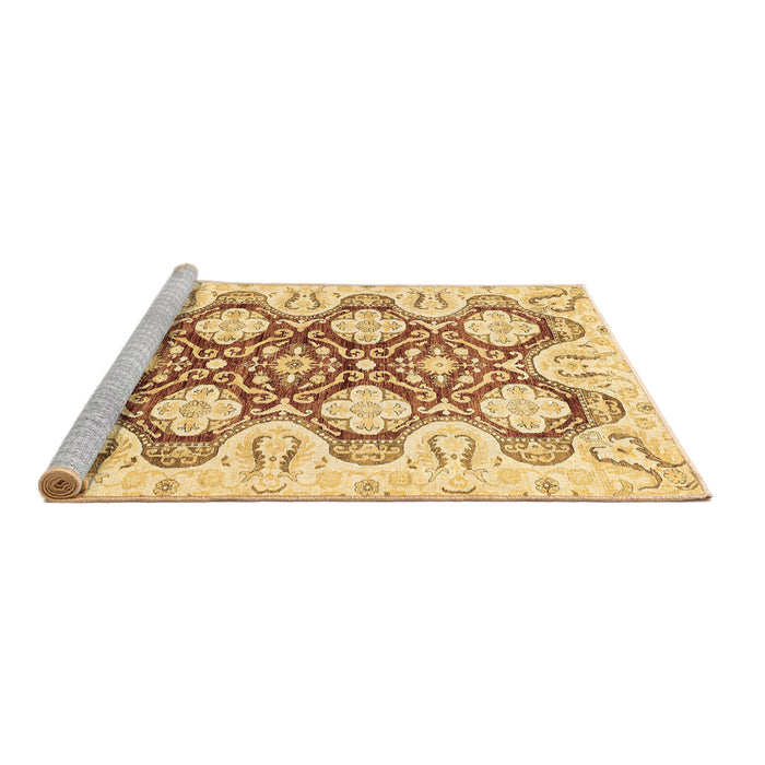 Sideview of Machine Washable Oriental Brown Traditional Rug, wshabs453brn