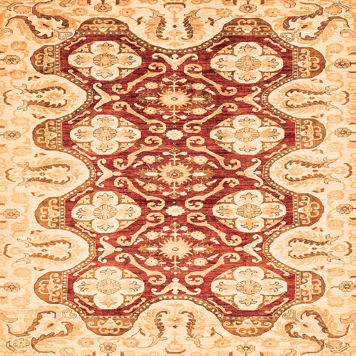 Square Oriental Orange Traditional Rug, abs453org