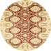 Round Machine Washable Abstract Sun Yellow Rug, wshabs453