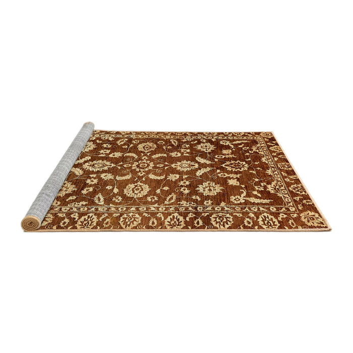Sideview of Machine Washable Abstract Orange Rug, wshabs454