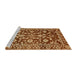 Sideview of Machine Washable Abstract Orange Rug, wshabs454