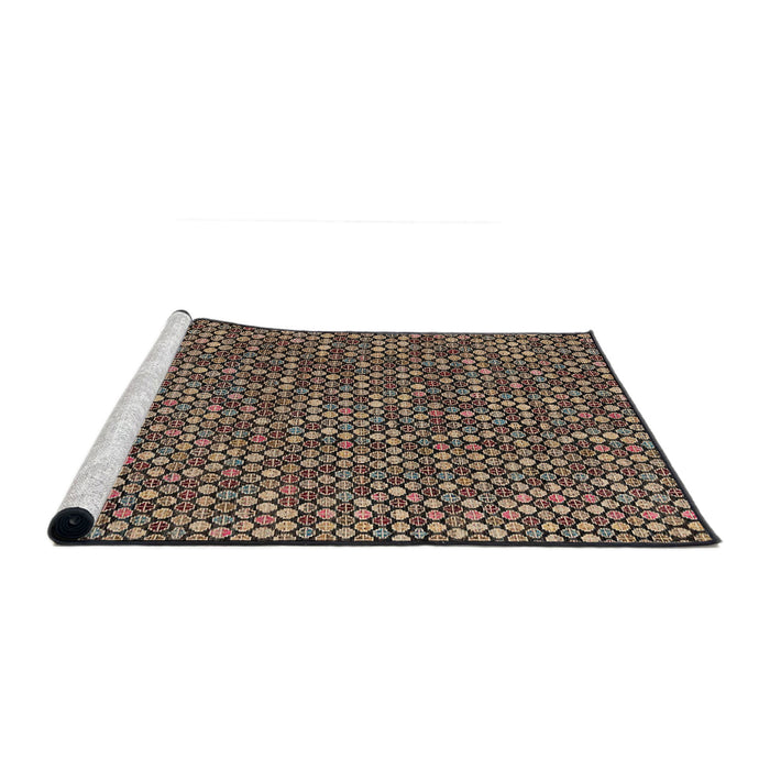Sideview of Machine Washable Abstract Night Red Rug, wshabs4540