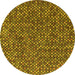 Round Abstract Yellow Modern Rug, abs4540yw