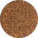 Round Machine Washable Abstract Orange Modern Area Rugs, wshabs4540org