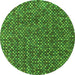 Round Machine Washable Abstract Green Modern Area Rugs, wshabs4540grn