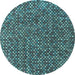 Round Abstract Light Blue Modern Rug, abs4540lblu