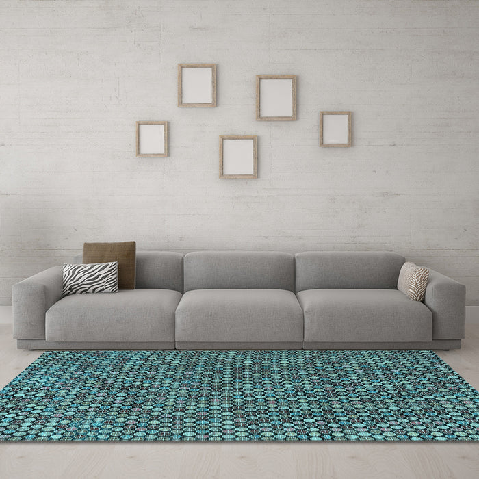 Machine Washable Abstract Light Blue Modern Rug in a Living Room, wshabs4540lblu