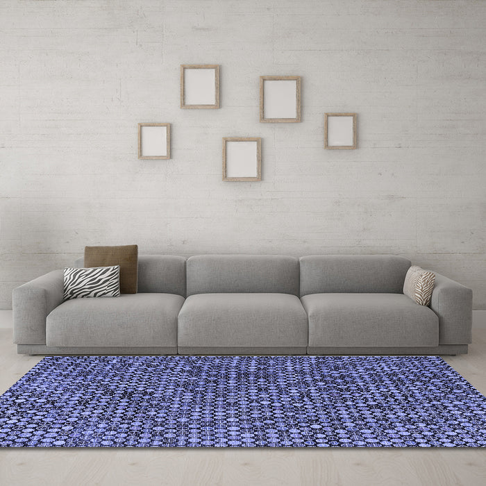 Machine Washable Abstract Blue Modern Rug in a Living Room, wshabs4540blu