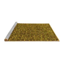Sideview of Machine Washable Abstract Yellow Modern Rug, wshabs4540yw
