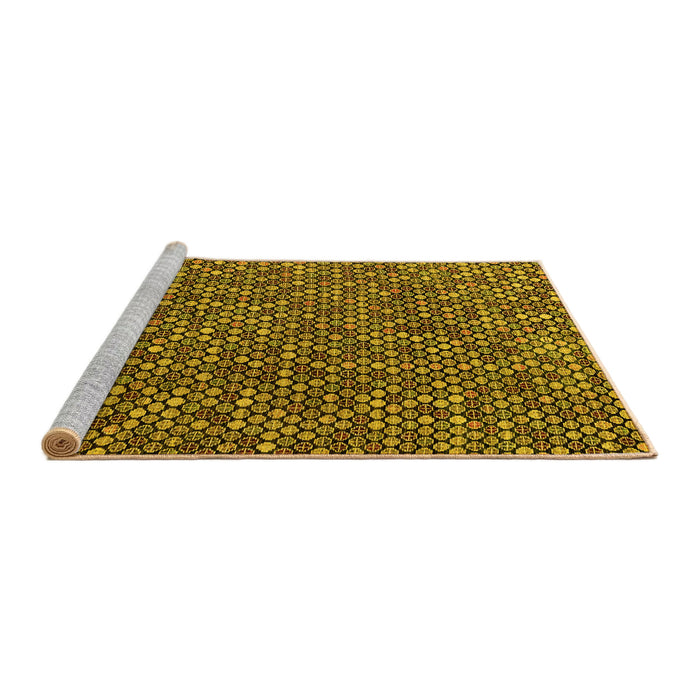Sideview of Machine Washable Abstract Yellow Modern Rug, wshabs4540yw