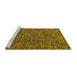 Sideview of Machine Washable Abstract Yellow Modern Rug, wshabs4540yw