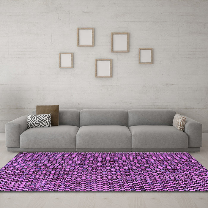 Machine Washable Abstract Purple Modern Area Rugs in a Living Room, wshabs4540pur