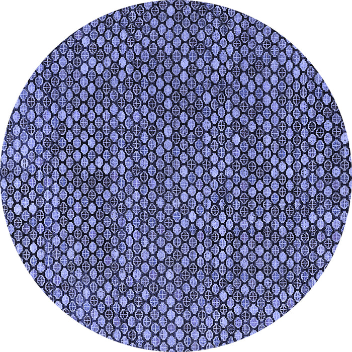 Round Abstract Blue Modern Rug, abs4540blu