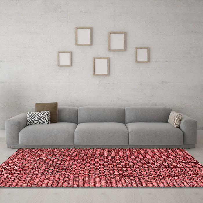 Modern Red Washable Rugs