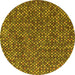 Round Machine Washable Abstract Yellow Modern Rug, wshabs4540yw