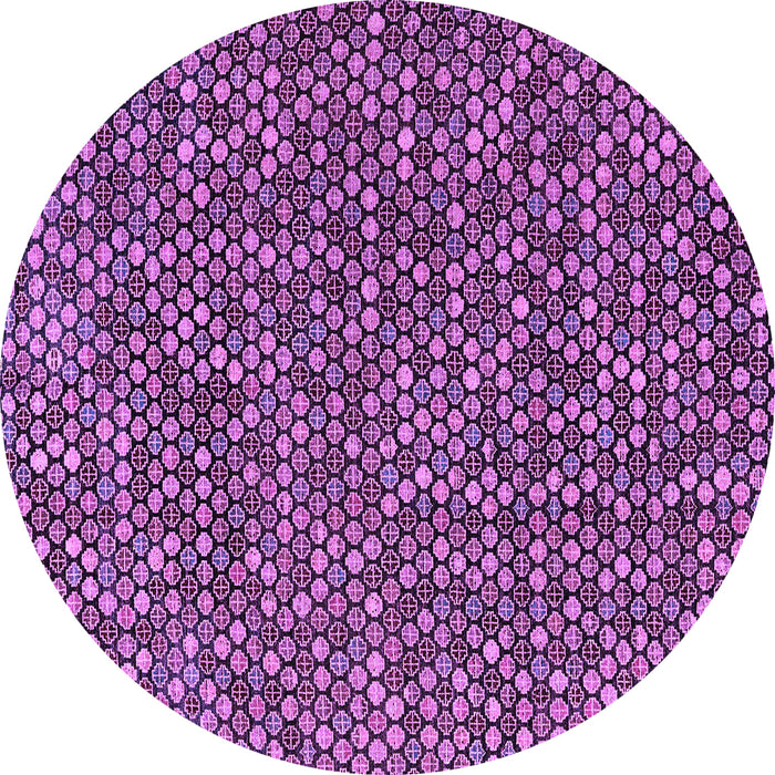Round Machine Washable Abstract Purple Modern Area Rugs, wshabs4540pur