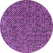 Round Machine Washable Abstract Purple Modern Area Rugs, wshabs4540pur