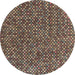 Round Abstract Red Modern Rug, abs4540