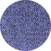 Round Machine Washable Abstract Blue Modern Rug, wshabs4540blu