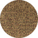 Round Abstract Brown Modern Rug, abs4540brn