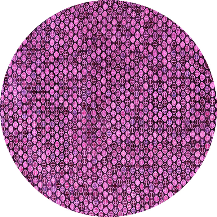 Round Machine Washable Abstract Pink Modern Rug, wshabs4540pnk