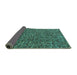 Sideview of Abstract Turquoise Modern Rug, abs4540turq