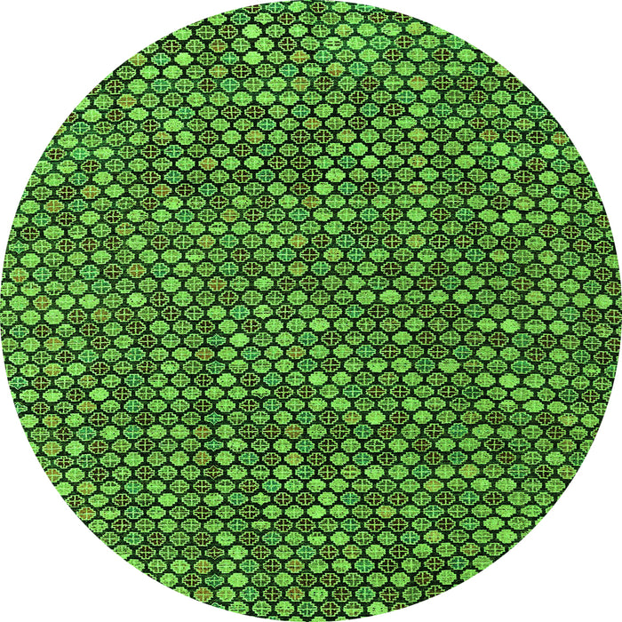 Round Abstract Green Modern Rug, abs4540grn